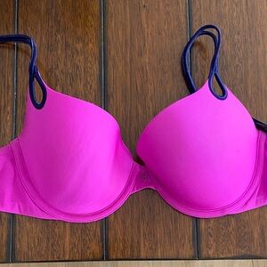 VS Women’s Lightly Lined Bra - Bright Pink with Dark Purple Straps 34D